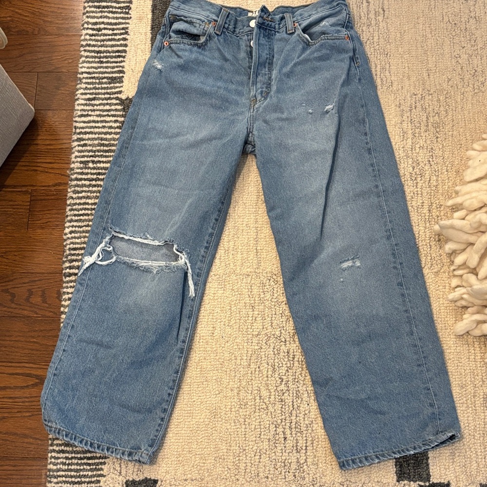 Etica Women's Blue Straight Leg Jeans - Picture 2 of 6